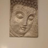 Maxi quadro pietra/foglia argento