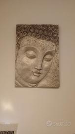 Maxi quadro pietra/foglia argento