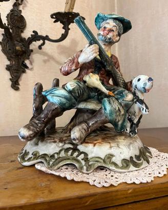 Cacciatore con cane Capodimonte
