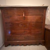 Comò Antico - Noce e Marmo XIX Secolo