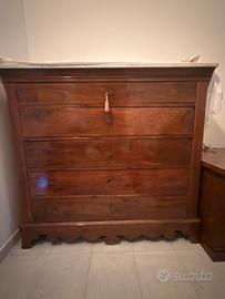 Comò Antico - Noce e Marmo XIX Secolo