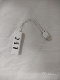 Hub USB a 3 Porte Bianco (Moltiplicatore PC/Mac)

