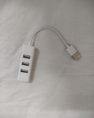 Hub USB a 3 Porte Bianco (Moltiplicatore PC/Mac)
