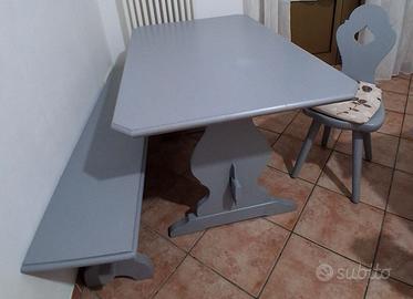 Tavolo cucina con panca e sedia – set completo