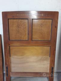 Letto singlo e comodino intarsiati