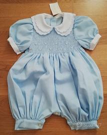 Pagliaccetto tutina mezza manica celeste Brand Lua