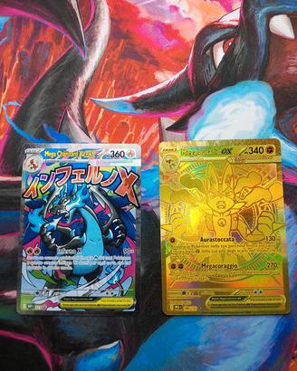 mega Lucario gold e Charizard promo