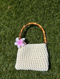 borsa crochet panna