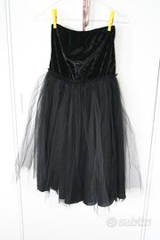 Vestito Nero Tulle senza spalline
