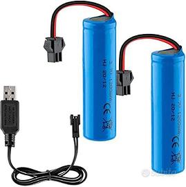 2 Batterie Li-Ion 3.7V 1200mAh SM-2P con USB