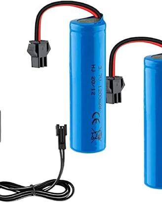 2 Batterie Li-Ion 3.7V 1200mAh SM-2P con USB