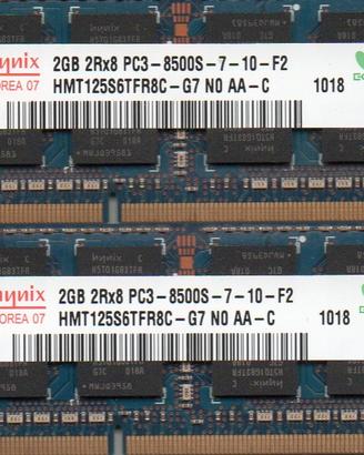 2 ram per Mac 2GB 2RX8 PC3 8500S 7 10 F2