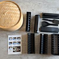Vaporiera in bamboo + Kit per sushi