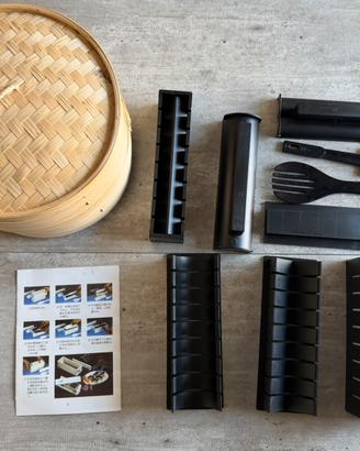 Vaporiera in bamboo + Kit per sushi