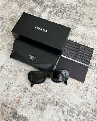 Prada Occhiali da Sole Rettagolari Neri
