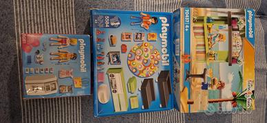 PLAYMOBIL 3 scatole SALONE-CHIOSCO-BANCOMAT USATI