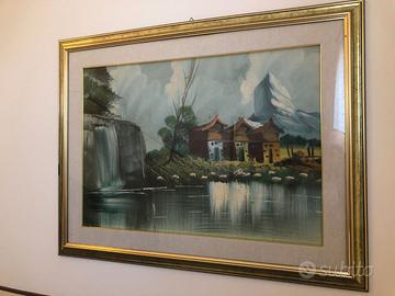 Coppia di quadri con paesaggi