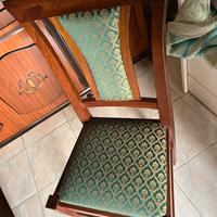 Sedie in Legno e stoffa 6 + Tavola da 220X90CM