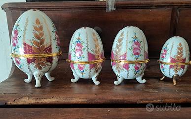 set di uova in ceramica decorata