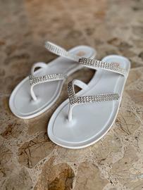 Infradito bianche e glitter-Colors of California