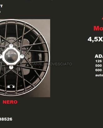 CERCHI RAY NERO 4,5x 12 4x98 FIAT 126 600 900 850