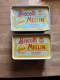 2 Scatole di latta biscotti Mellin
