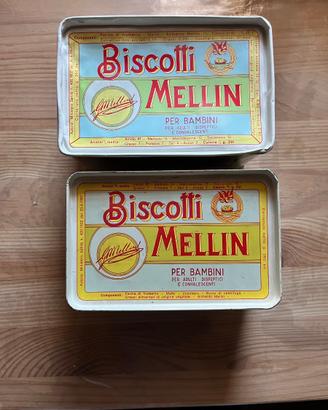 2 Scatole di latta biscotti Mellin