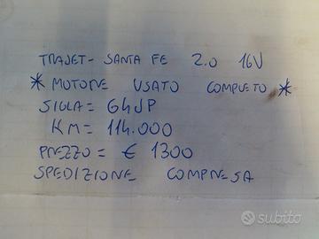 Motore usato tajet-santa fe 2.0 16v g4jp