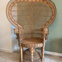 Poltrona vintage in rattan.