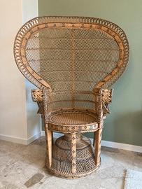 Poltrona vintage in rattan.