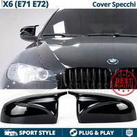 CALOTTE SPECCHIETTI per Bmw X6 E71 E72 Nero Lucido