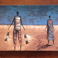 Quadro etnico in legno