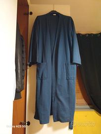 Accappatoio / Vestaglia kimono blu a nido d'ape