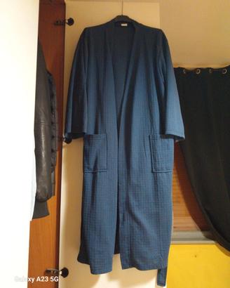 Accappatoio / Vestaglia kimono blu a nido d'ape