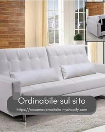 Divano letto 3 posti, reclinabile, contenitore