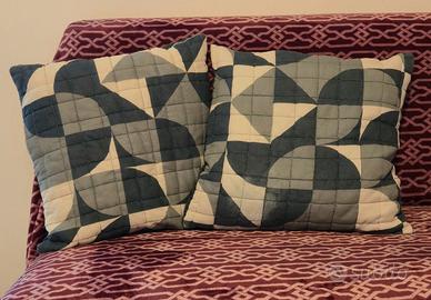 Cuscini per divano 45x45 blu/bianco