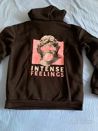 FELPA NERA CON CAPPUCCIO MISURA S e M