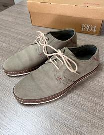 Scarpa 40/41 stringata beige in pelle da uomo