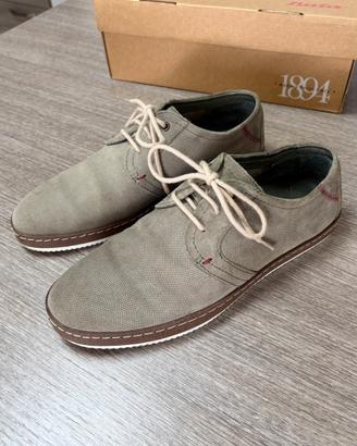Scarpa 40/41 stringata beige in pelle da uomo