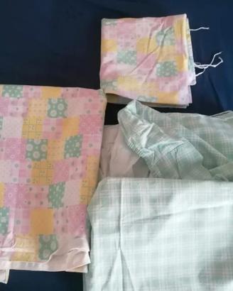 Set Lenzuola Cotone Singolo Scacchi Rosa Verde
