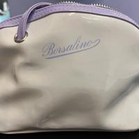 Borsetta Borsalino vernice bianca con bordi lilla