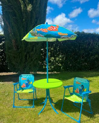 Set tavolo + 2 sedie + ombrellone Disney Nemo