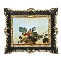 STAMPA CANESTRA FRUTTA DI CARAVAGGIO CORNICE 45X37