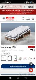 materasso singolo in memory Silver Fast
