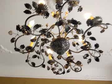 lampadario in bagno di argento