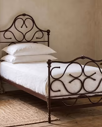 Letto Singolo in Ferro Battuto Antico