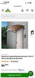 Pensilina da esterno nuova.