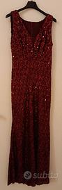 Abito paillettes bordeaux