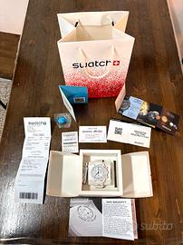 Omega X Swatch Mission To The Moon - Snoopy Bianco