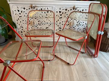 5x Sedie Plia Castelli - ROSSE